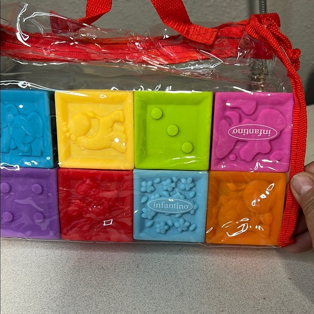 Infantino Blue and Yellow Building Blocks Set